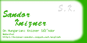 sandor knizner business card